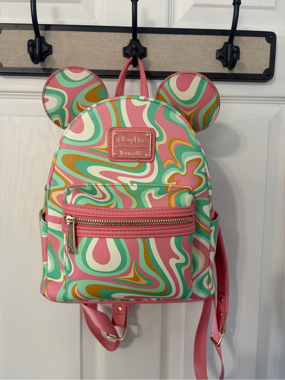 Loungefly Disney Parks Pink Mickey Swirl Mini Backpack
